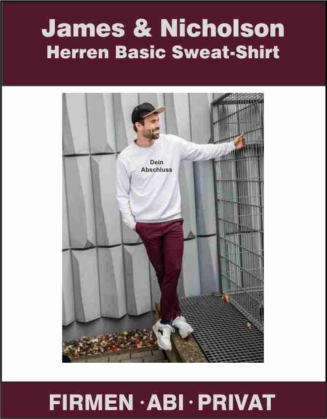 James & Nicholson Herren Basic Sweat JN794