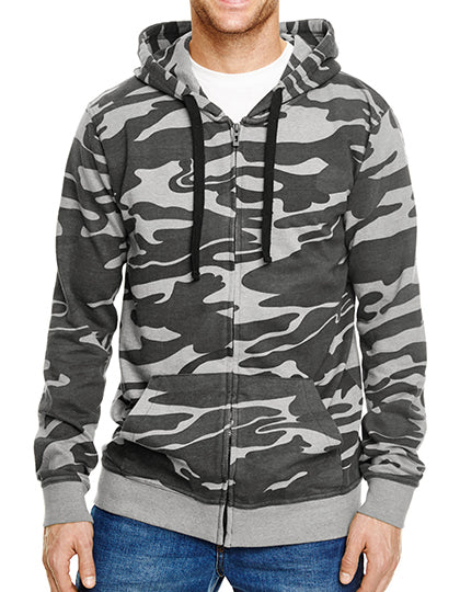 Full Zip Camo Hooded Sweat Jacket Burnside BU8615