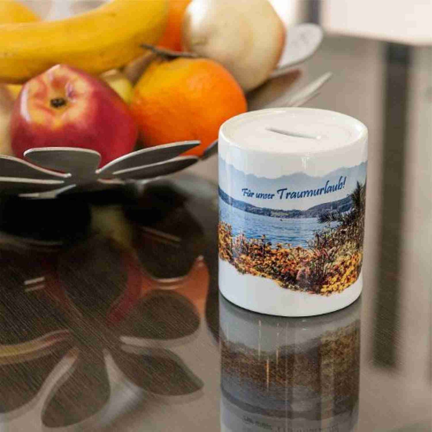 Spardose, Farbe Weiß mit oder ohne Aufdruck