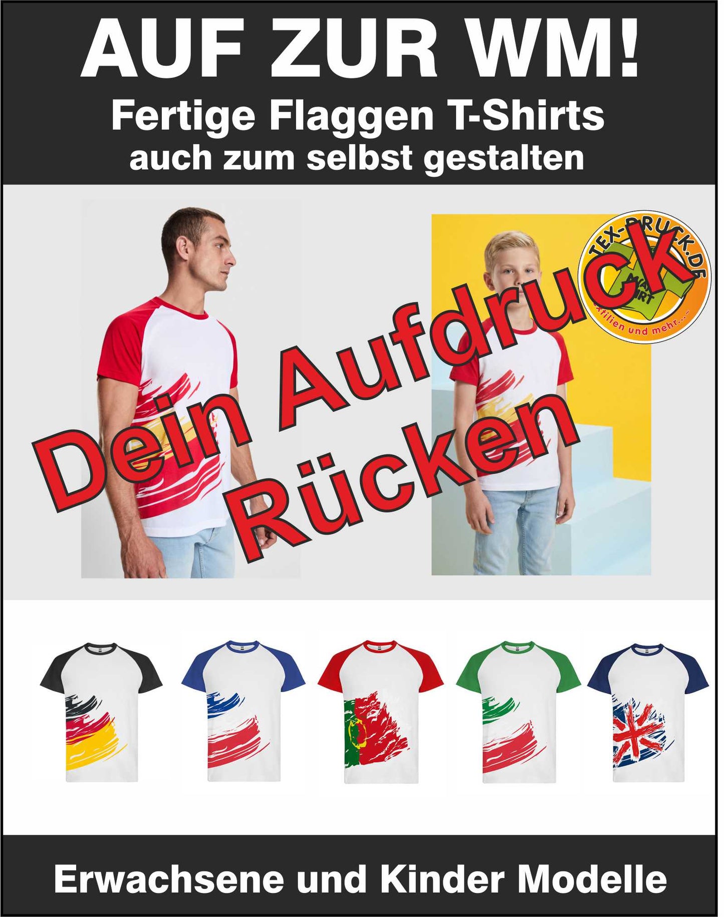 WM 2026 T-Shirt Forza Roly Sport Unisex für Kinder und Erwachsene Aufdruck Rücken