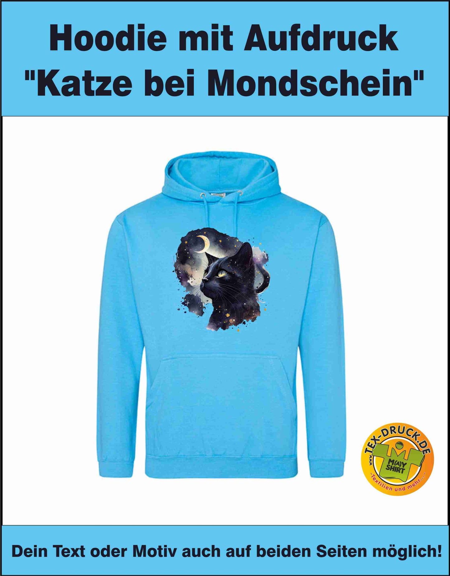 Hoodie mit Aufdruck Katze AWDis College Just Hoods JH001