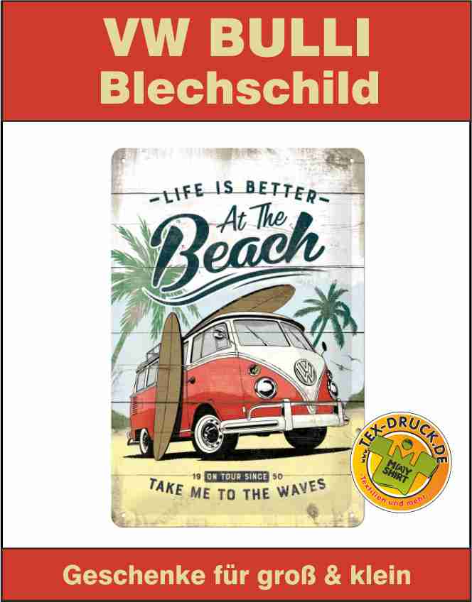 Blechschild VW Bus - Bulli Camper