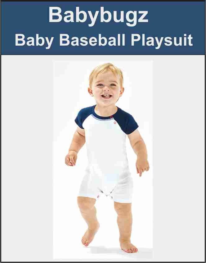 Baby Baseball Playsuit Babybugz BZ41