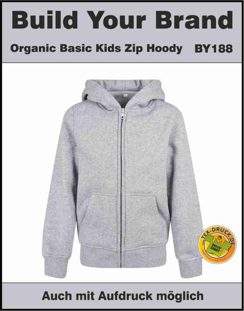Kids´ Organic Basic Zip Hoody Build Your Brand BY188
