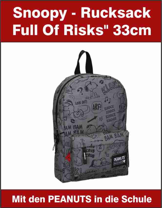 Snoopy - Rucksack "Full Of Risks" 33cm