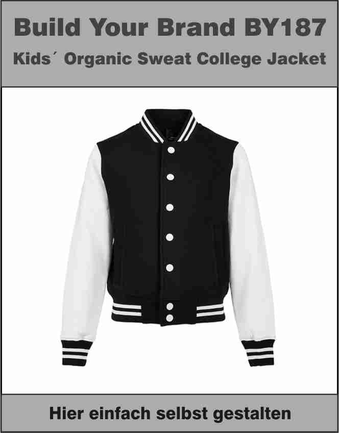 Kids´ Organic Sweat College Jacket Build Your Brand BY187