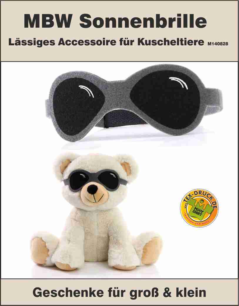 Sonnenbrille Lässiges Accessoire für Kuscheltiere M140828