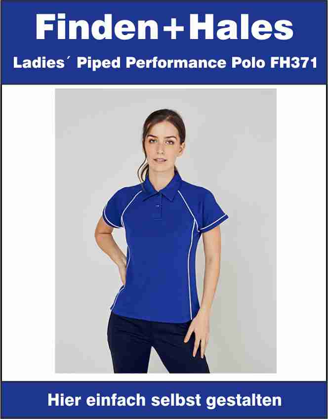 Ladies´ Piped Performance Polo Finden+Hales FH371