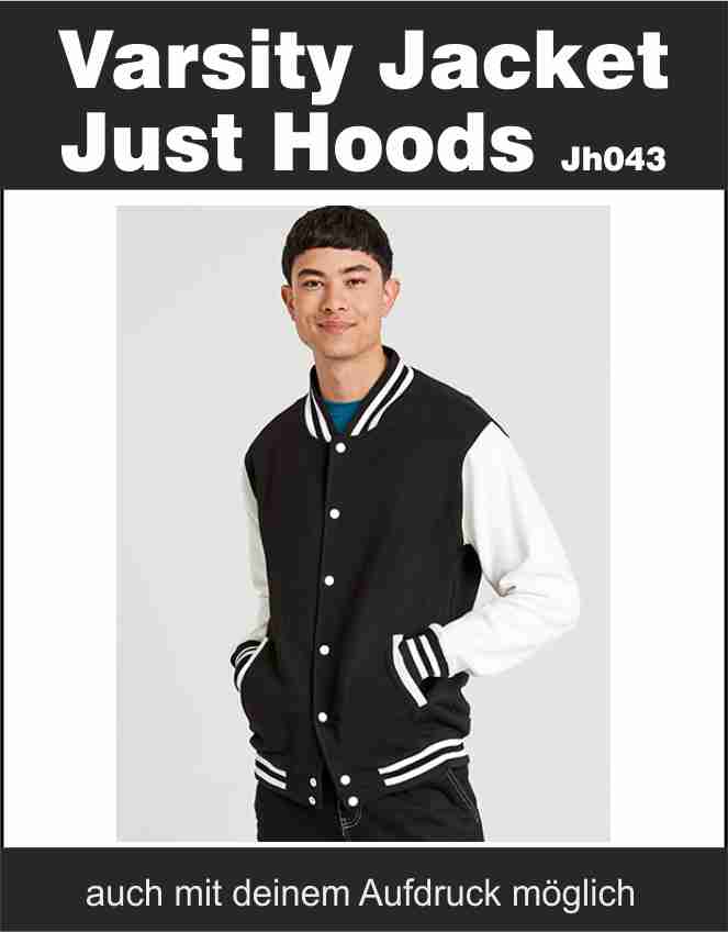 Für Abi, Vereine, Firmen Privat Varsity Jacket Just Hoods JH043