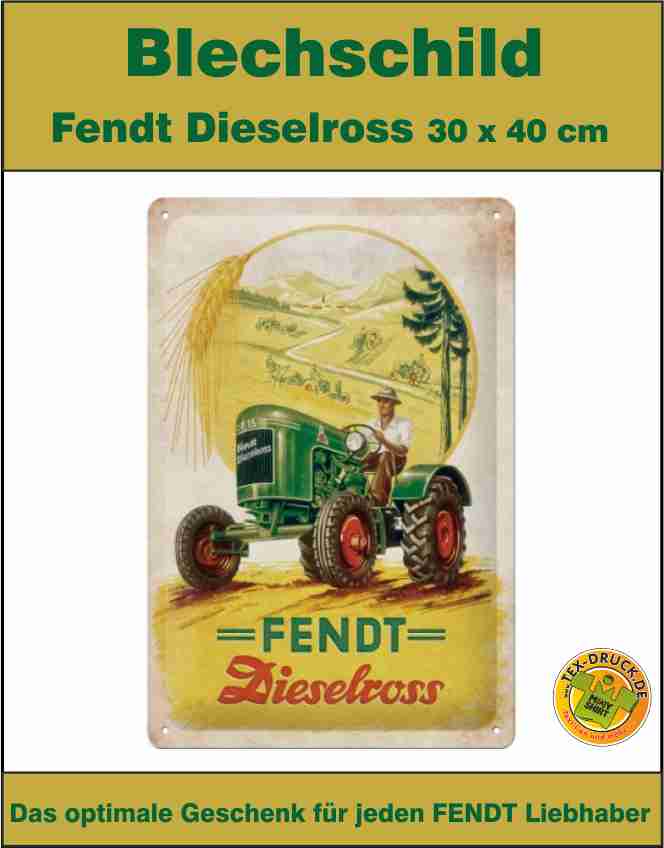 Blechschild Fendt - Fendt Dieselross
