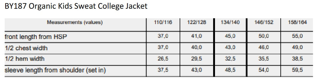 Kids´ Organic Sweat College Jacket Build Your Brand BY187