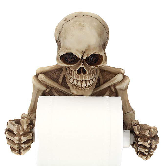 Totenkopf als Toilettenpapierhalter
