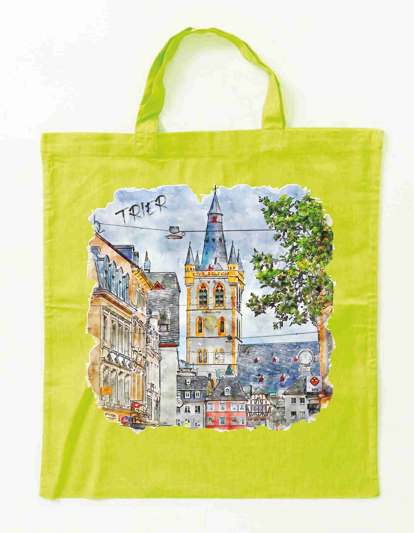 Trier Baumwolltasche aquarell Skizze Handgezeichnete Illustration