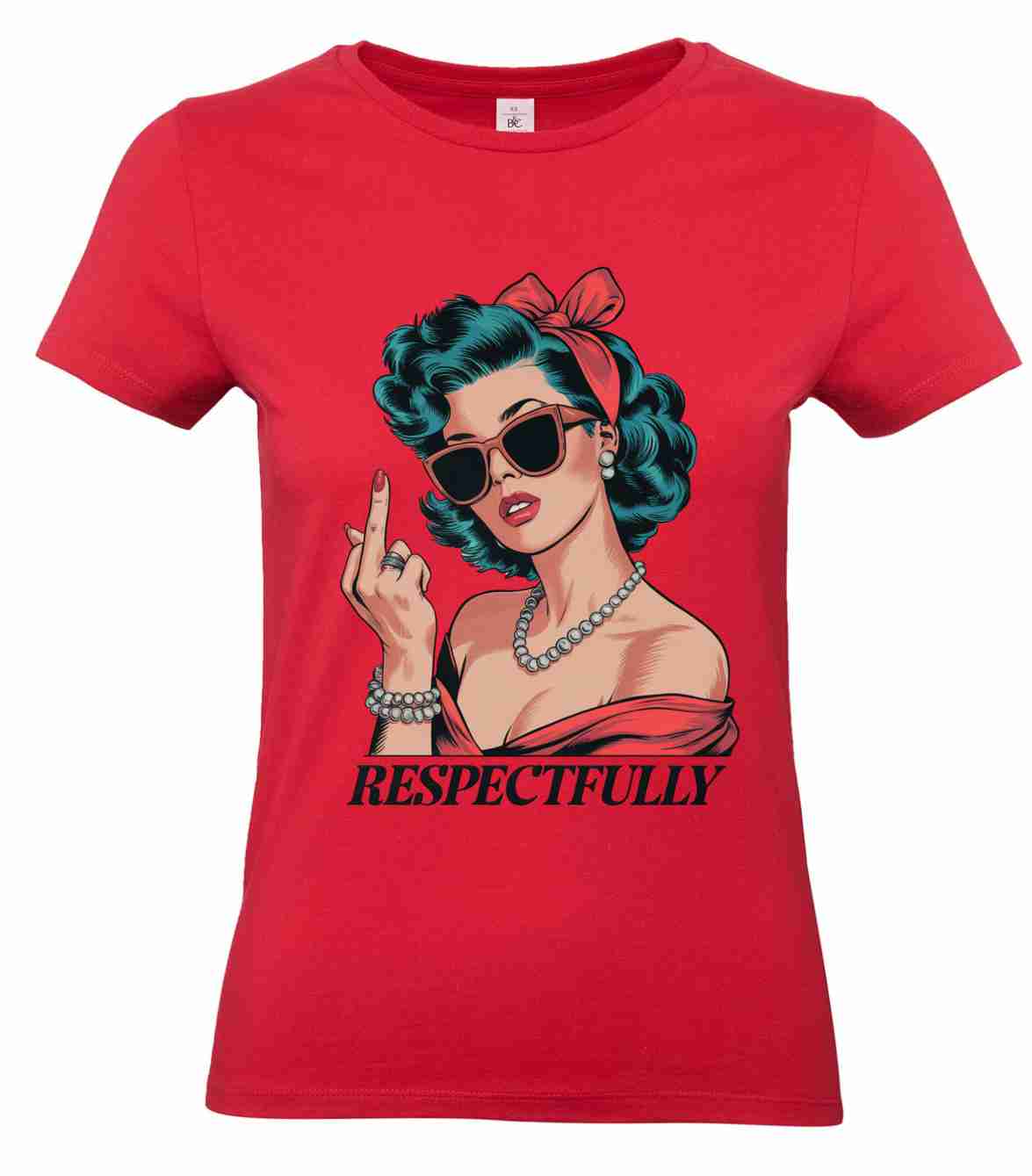 Respectfully-Middle-Finger-Retro- T-Shirt B&C Women´s #E190