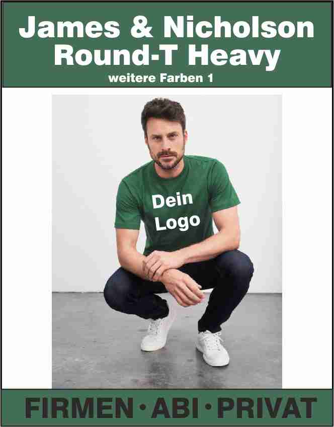 T-Shirt James & Nicholson Round-T Heavy JN002