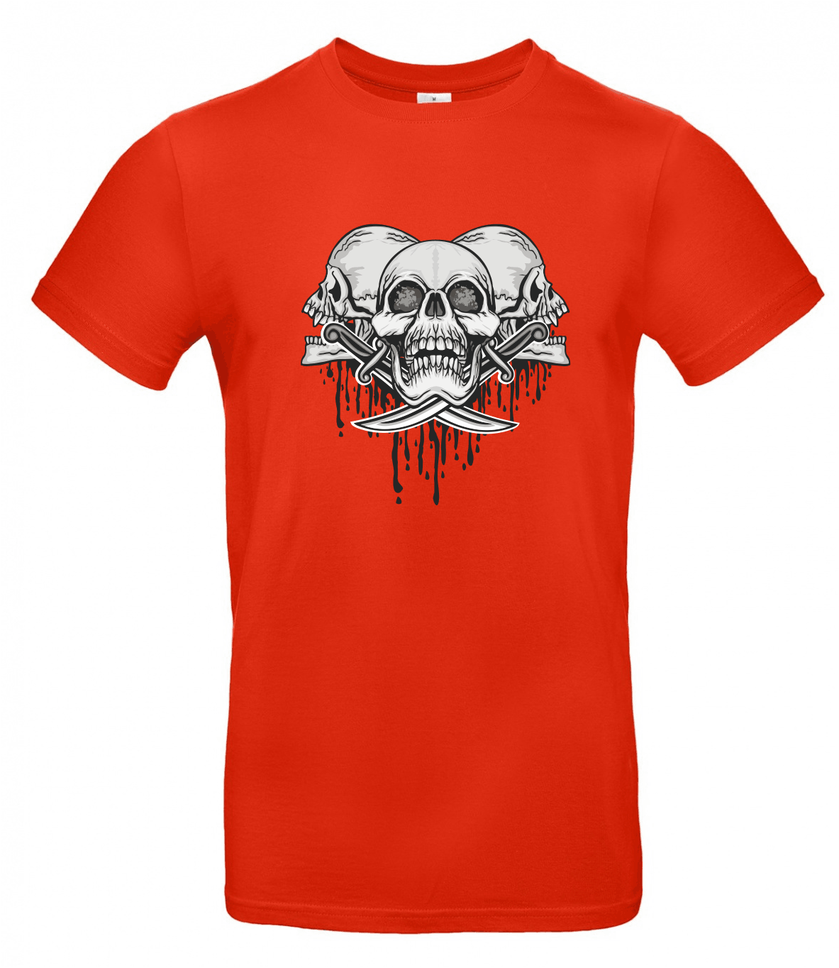 Totenkopf 3Skull B&C #E190 T-Shirt (190 g) - Tex-Druck.de Textildruck & mehr....