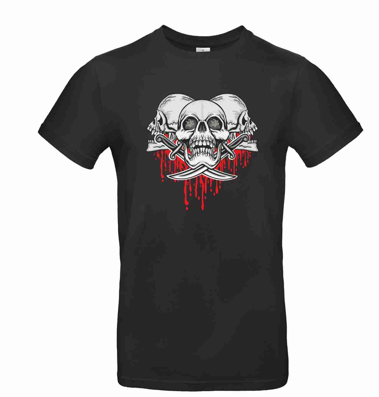 Totenkopf 3Skull B&C #E190 T-Shirt (190 g) - Tex-Druck.de Textildruck & mehr....
