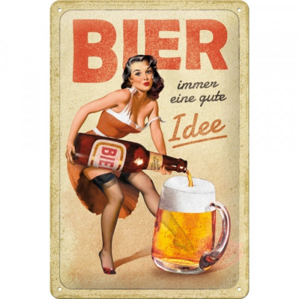 Blechschild Bier Nostalgie 20 x 30 cm