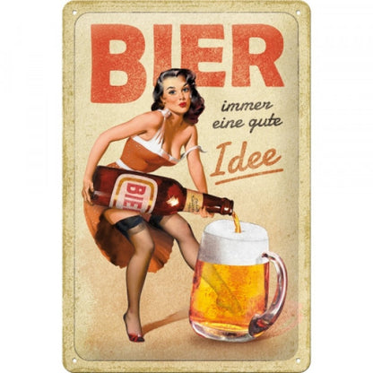 Blechschild Bier Nostalgie 20 x 30 cm