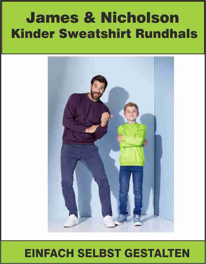 James & Nicholson Kinder Sweatshirt Rundhals JN040K