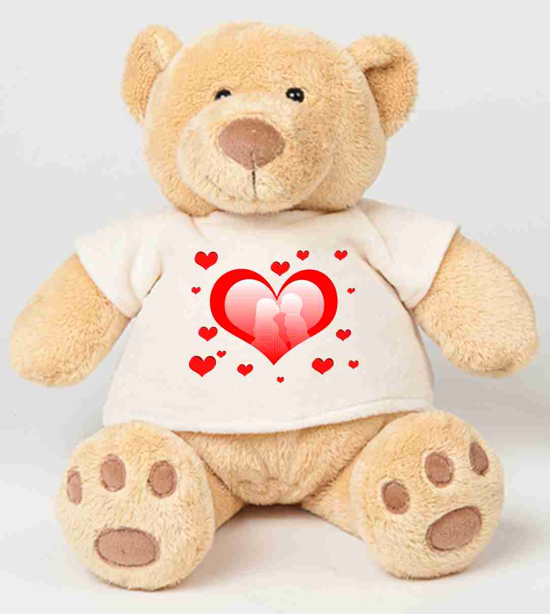 Bär - Bear mit Aufdruck rotes Herz mit Küssen