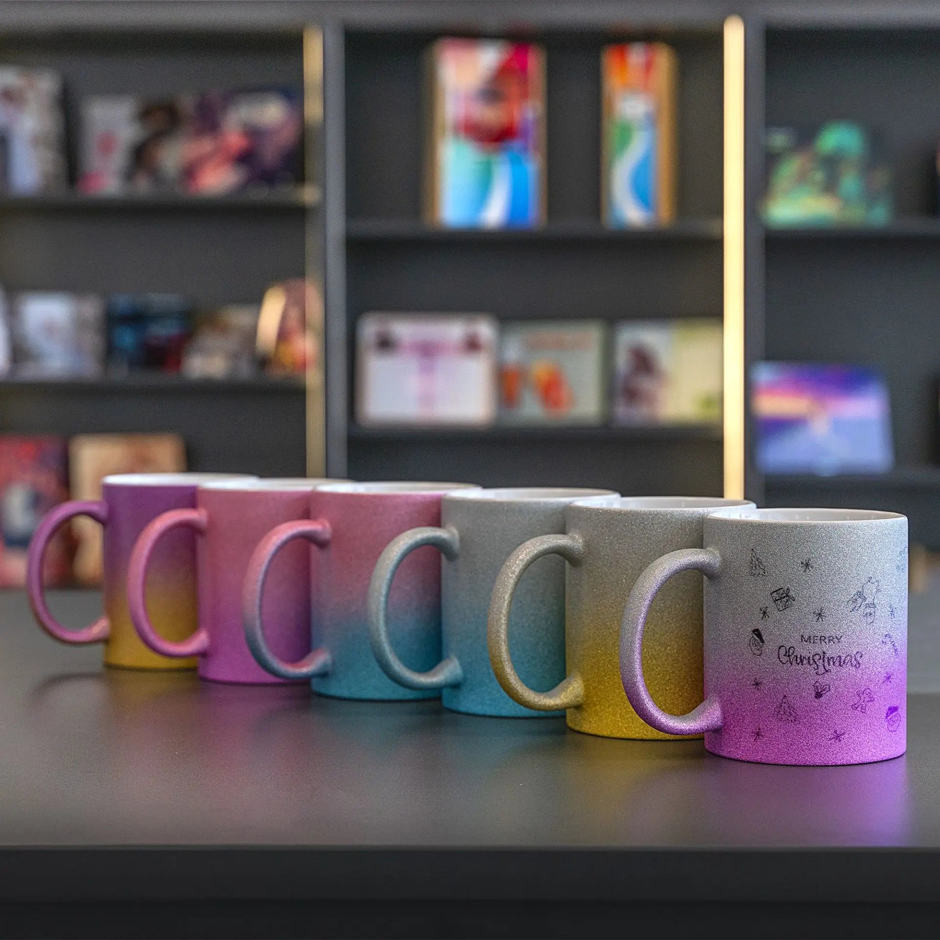 Glitzer Tasse mit Farbverlauf SPARK-BC-BL
