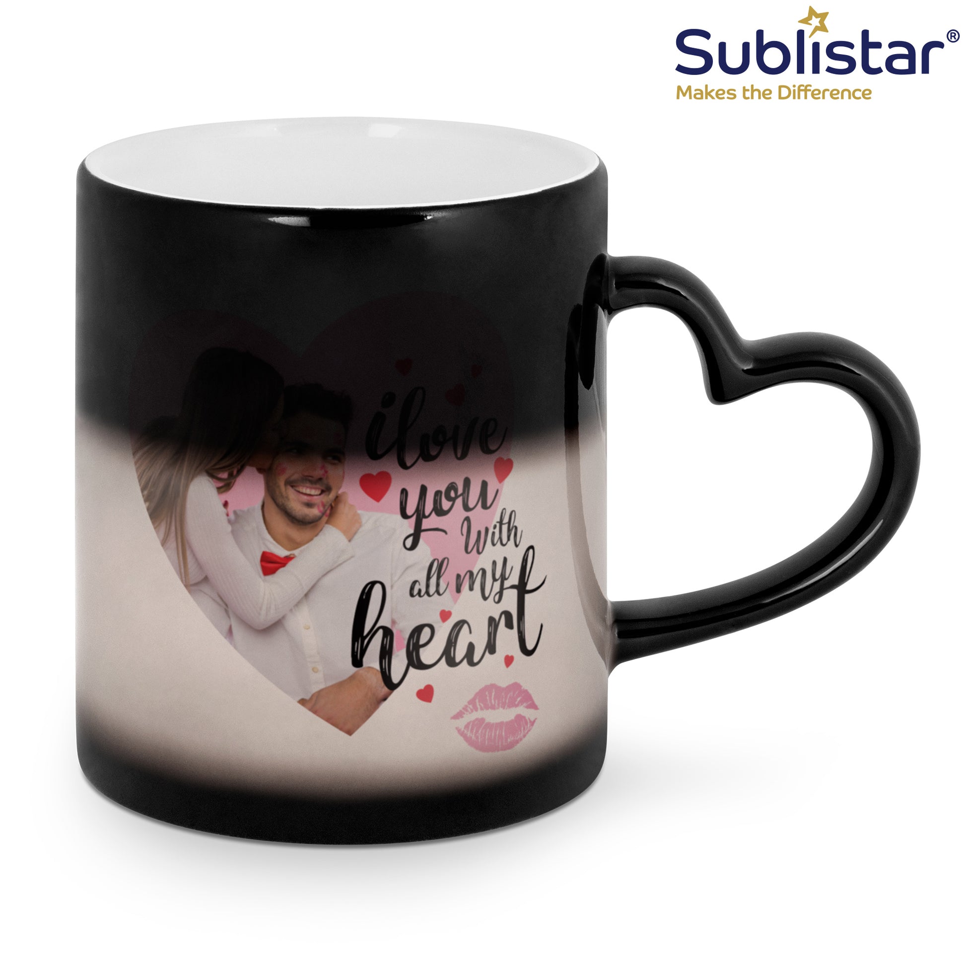 Sublistar® Farbwechseltasse Modell CC, 11oz, mit Herzhenkel