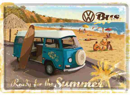 Blechpostkarte VW Bulli 10x14 cm