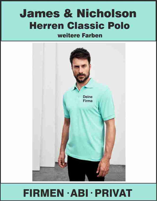 James & Nicholson Herren Classic Polo JN070 weitere Farbauswahl