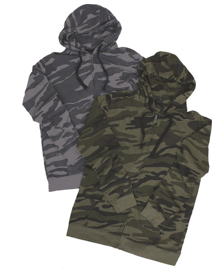 Full Zip Camo Hooded Sweat Jacket Burnside BU8615