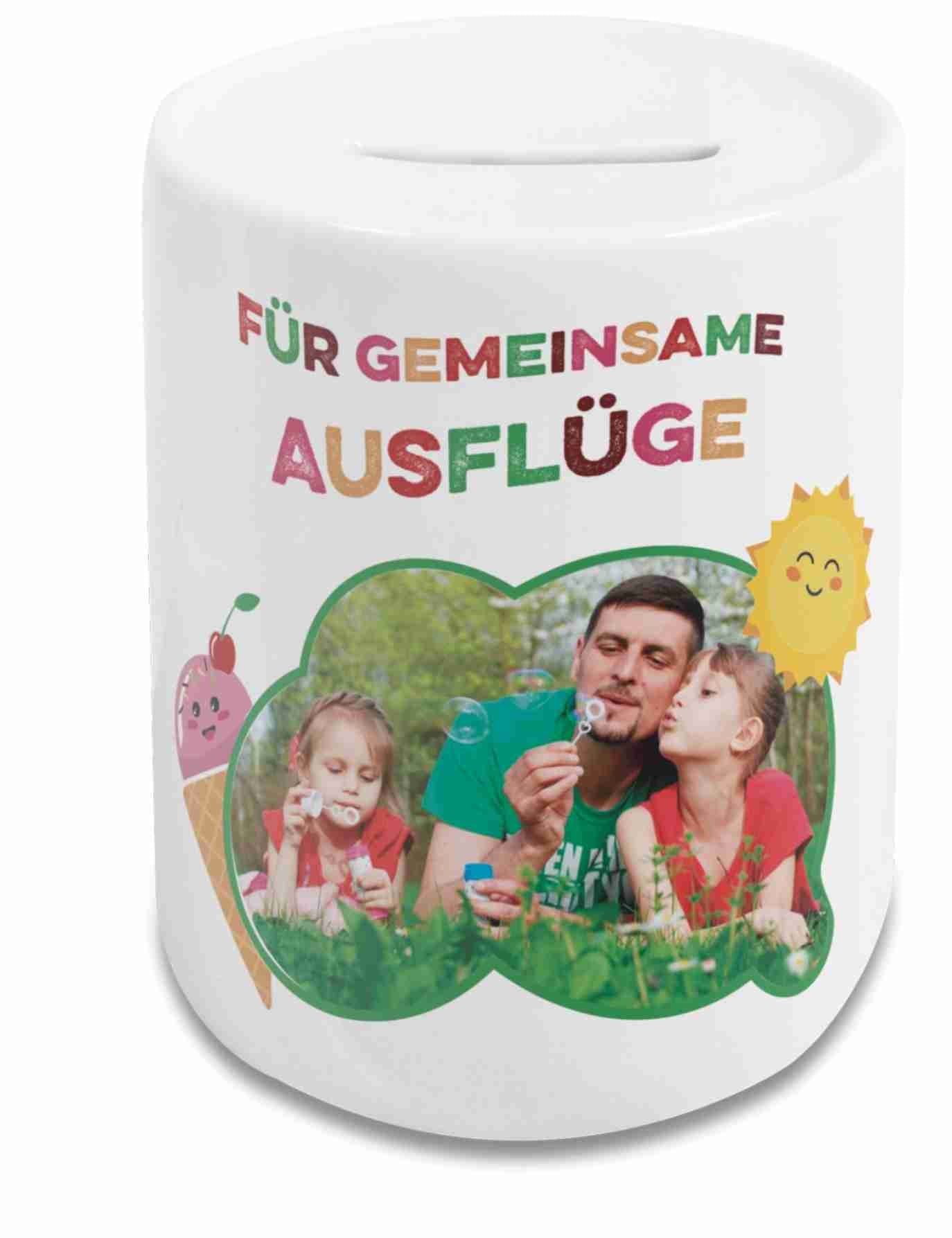 Spardose, Farbe Weiß mit oder ohne Aufdruck
