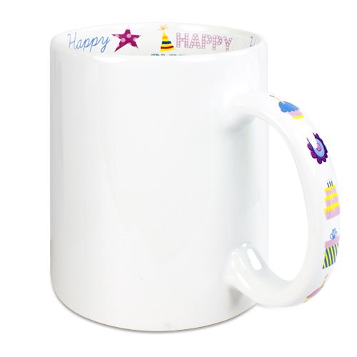 Keramik-Mottotasse 11oz weiß, mit Innendruck, div. Motive