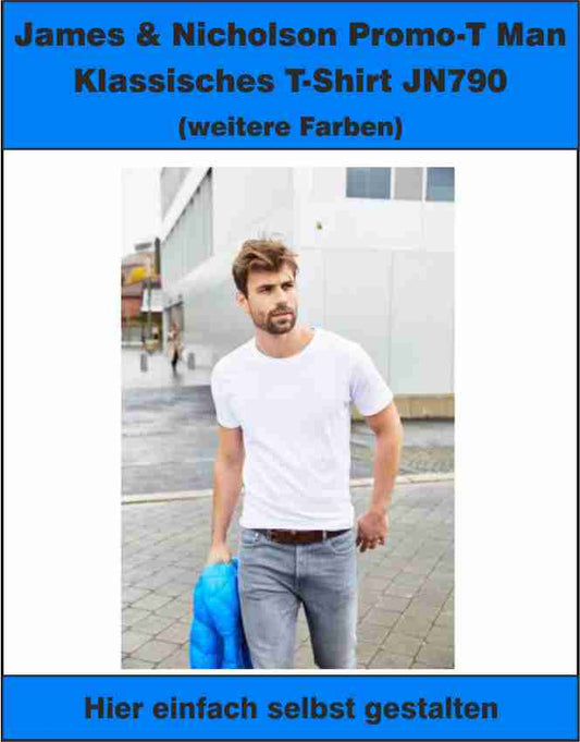 James & Nicholson Promo-T Man 180 Klassisches T-Shirt JN790 (weitere Farben)