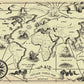 Schild aus 3 mm Kunststoff mit Aufdruck Vintage old world map hand  draw DinA5