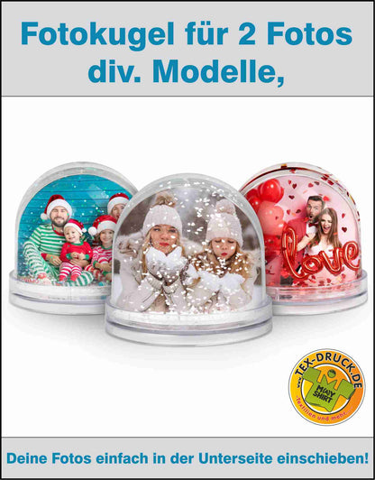 Fotokugel für 2 Fotos, div. Modelle