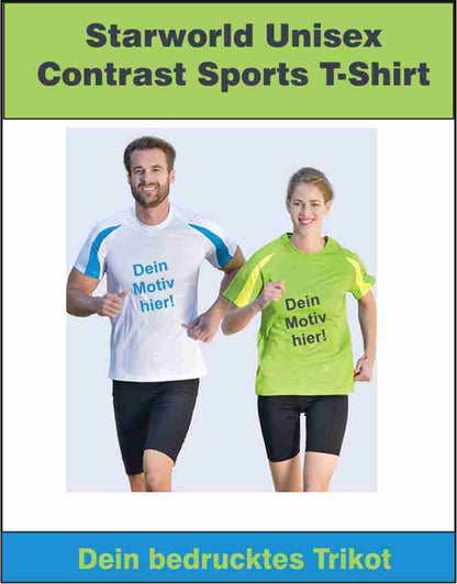 Starworld Unisex Contrast Sports T-Shirt SW309