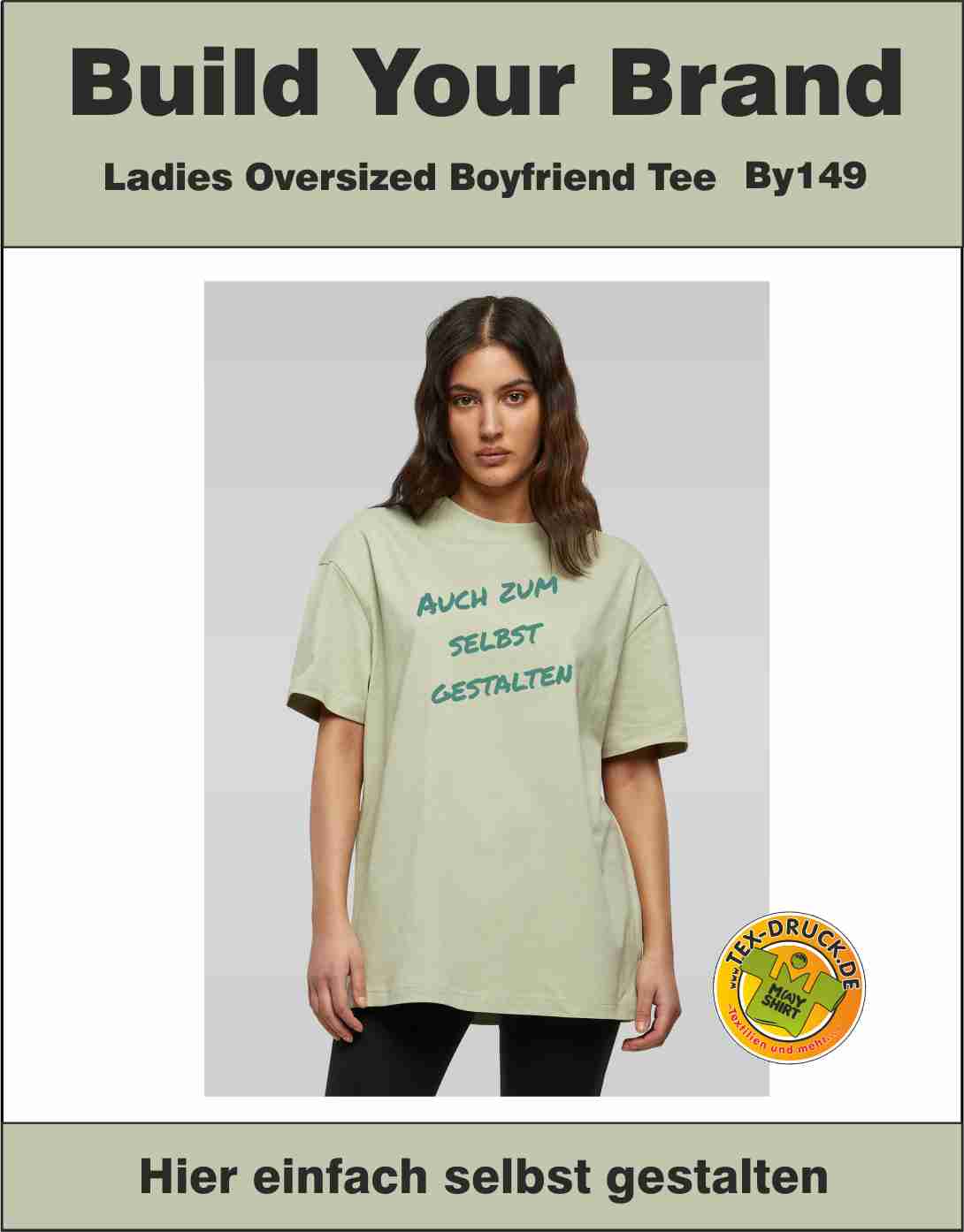 Build Your Brand Ladies Oversized Boyfriend Tee BY149