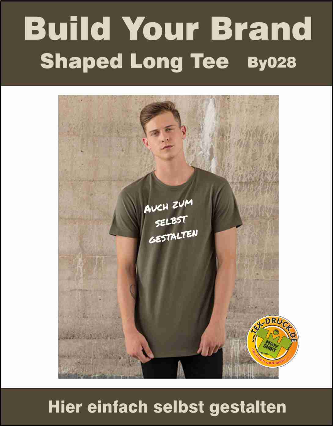 Shaped Long Tee Build Your Brand BY028