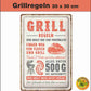 Blechschild Grillregeln Nostalgie 20 x 30 cm