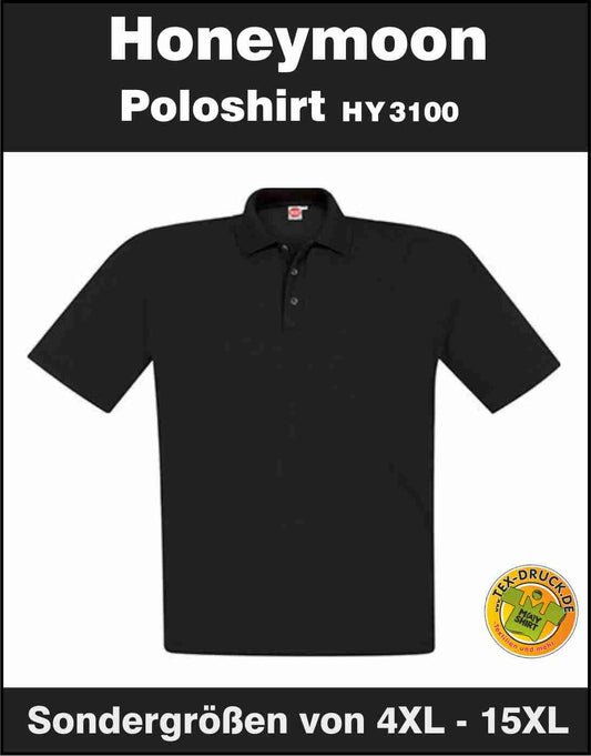 Poloshirt Honeymoon HY3100 in Übergrößen von 4XL-15XL