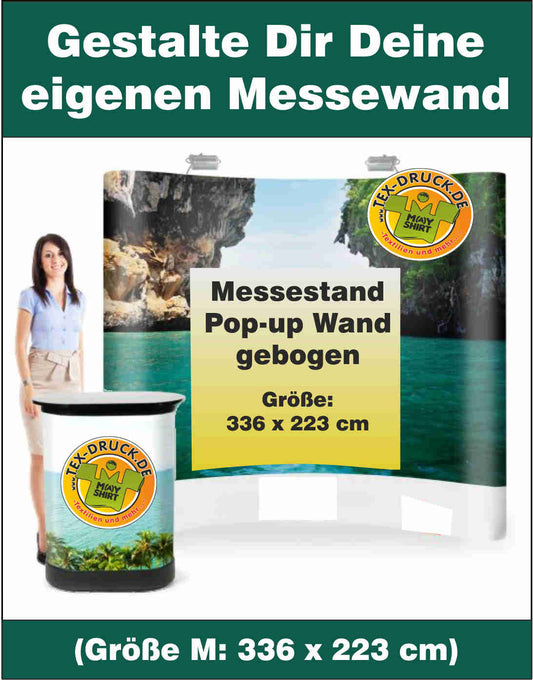 Messestand Pop-up Wand gebogen 336 x 223 cm oder 403 x 223 cm