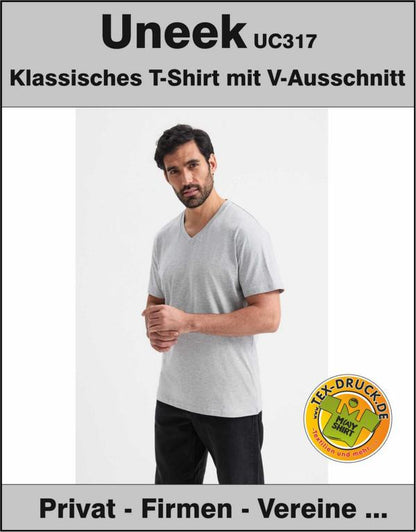 Klassisches T-Shirt mit V-Ausschnitt UC 317