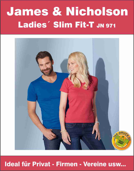 James & Nicholson Ladies´ Slim Fit-T JN971