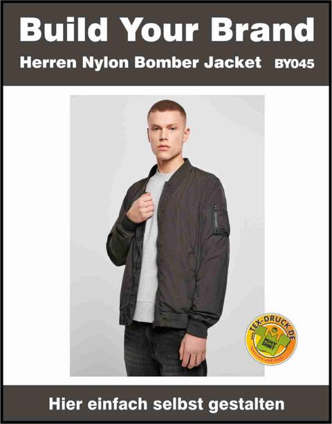 Build Your Brand Herren Nylon Bomber Jacket BY045