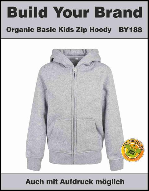 Kids´ Organic Basic Zip Hoody  Build Your Brand BY188