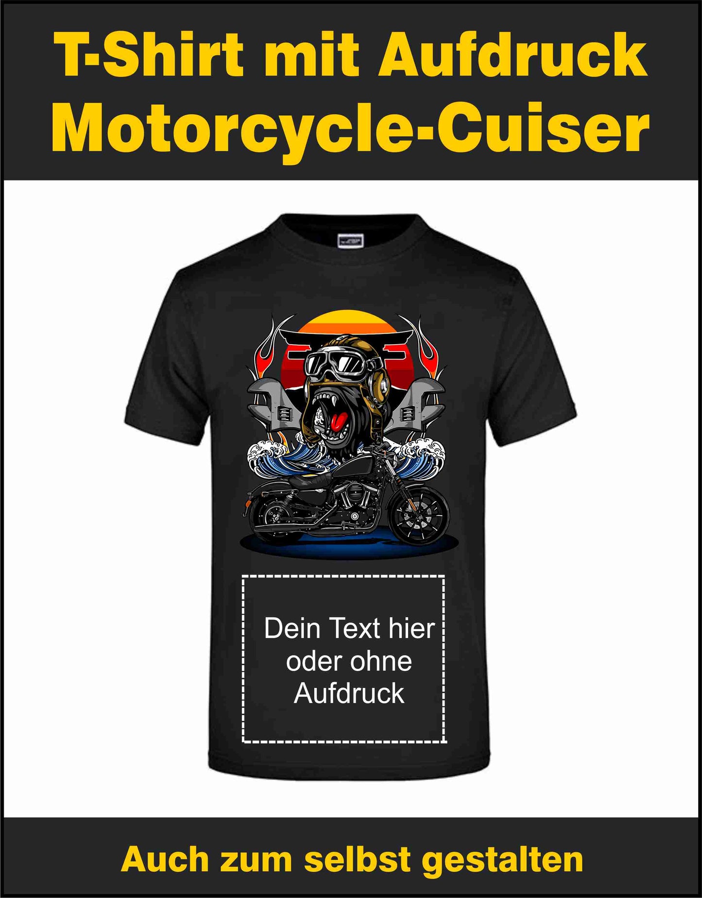 Biker Motorrad T-Shirt auch zum selbst gestalten bei tex-druck.de