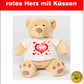 Bär - Bear mit Aufdruck rotes Herz mit Küssen