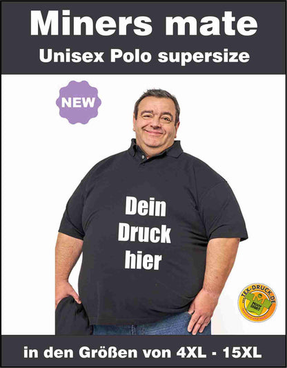 Unisex Polo Miners mate supersize von 4XL-15XL