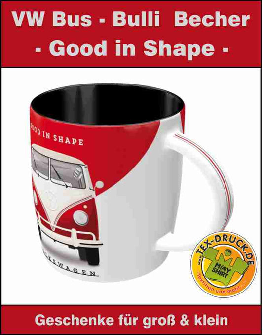 VW Bus -  Bulli Tasse aus stabiler Keramik   - Good in Shape