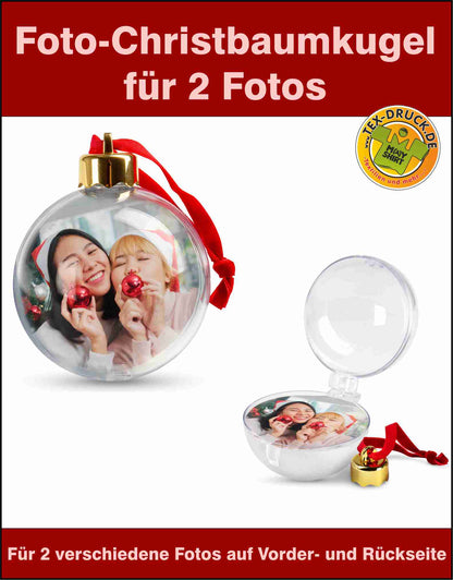 Foto-Christbaumkugel für 2 Fotos